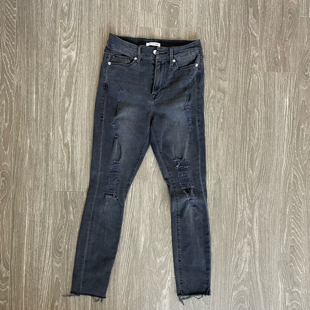 Good American distressed high rise jeans